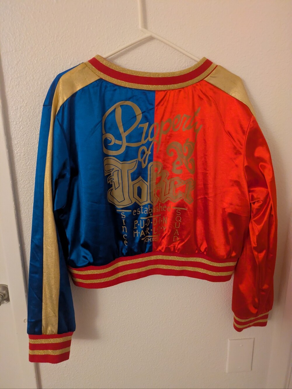 Harley Quinn Property Of Joker Cosplay Cropped Jacket Size XL